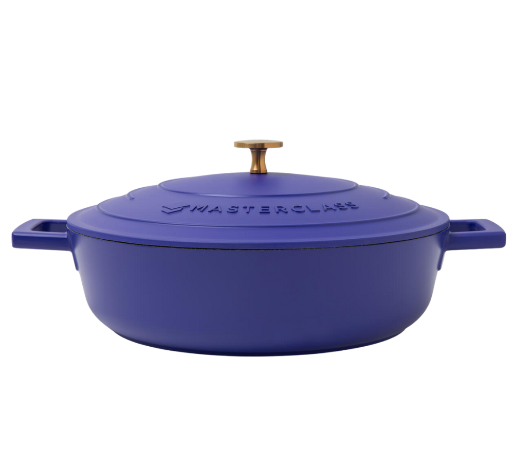 Støbt aluminiums sautergryde m/låg, Electric Blue - 4L