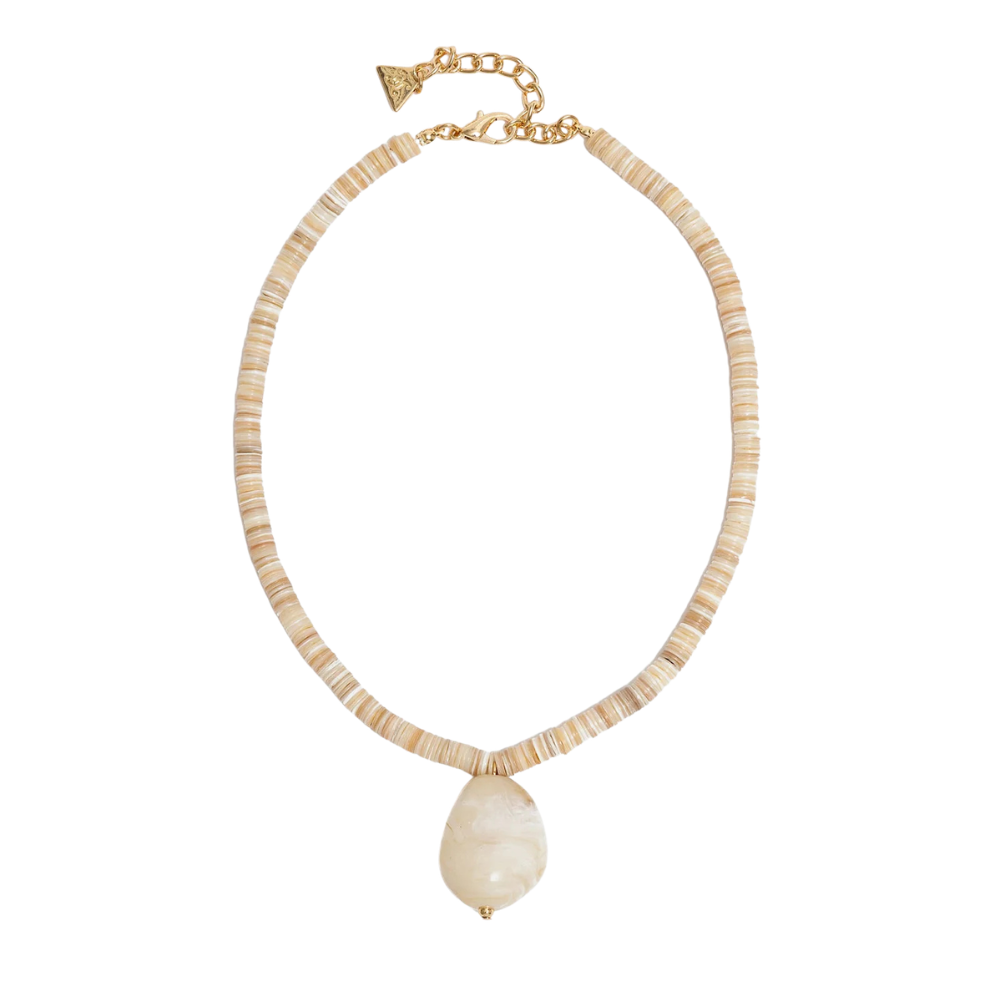 Ambre Shell halskæde - creme