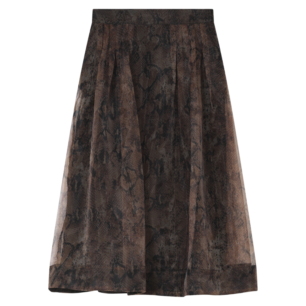 Chai Organza nederdel - Brown Snakey