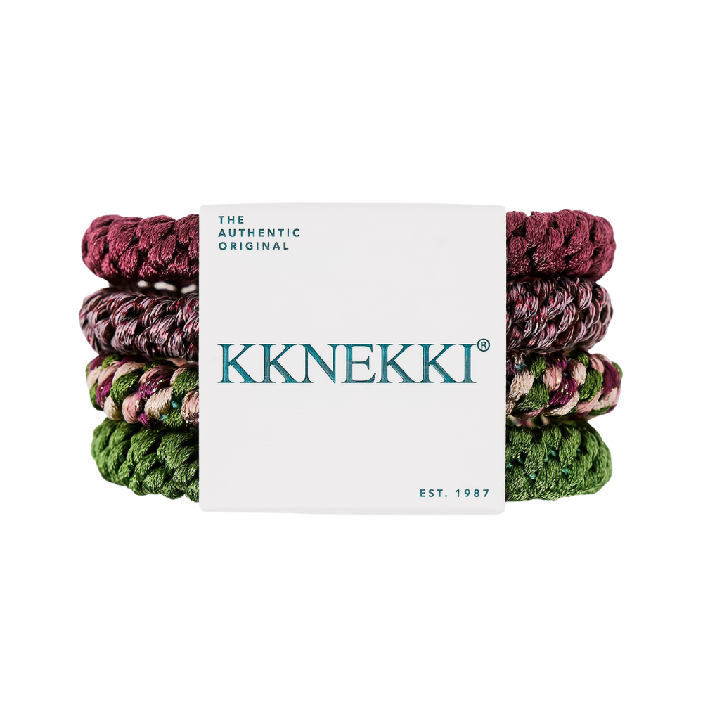 Kknekki hårelastikker, Lilla/Grøn - 4 stk