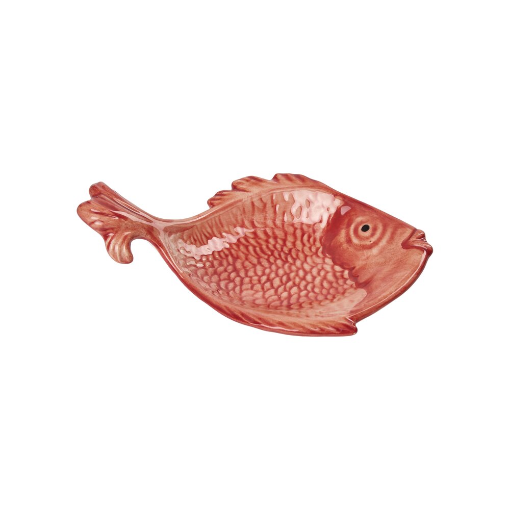 Fiske skål, rød - 20x13 cm.