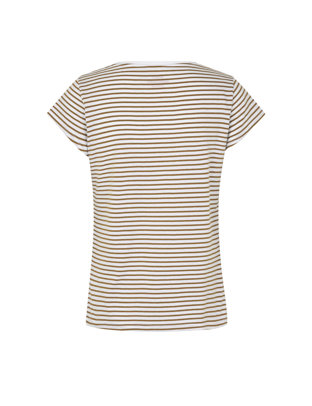 Organic Jersey Stripe Teasy T-shirt - Lizard/brilliant white