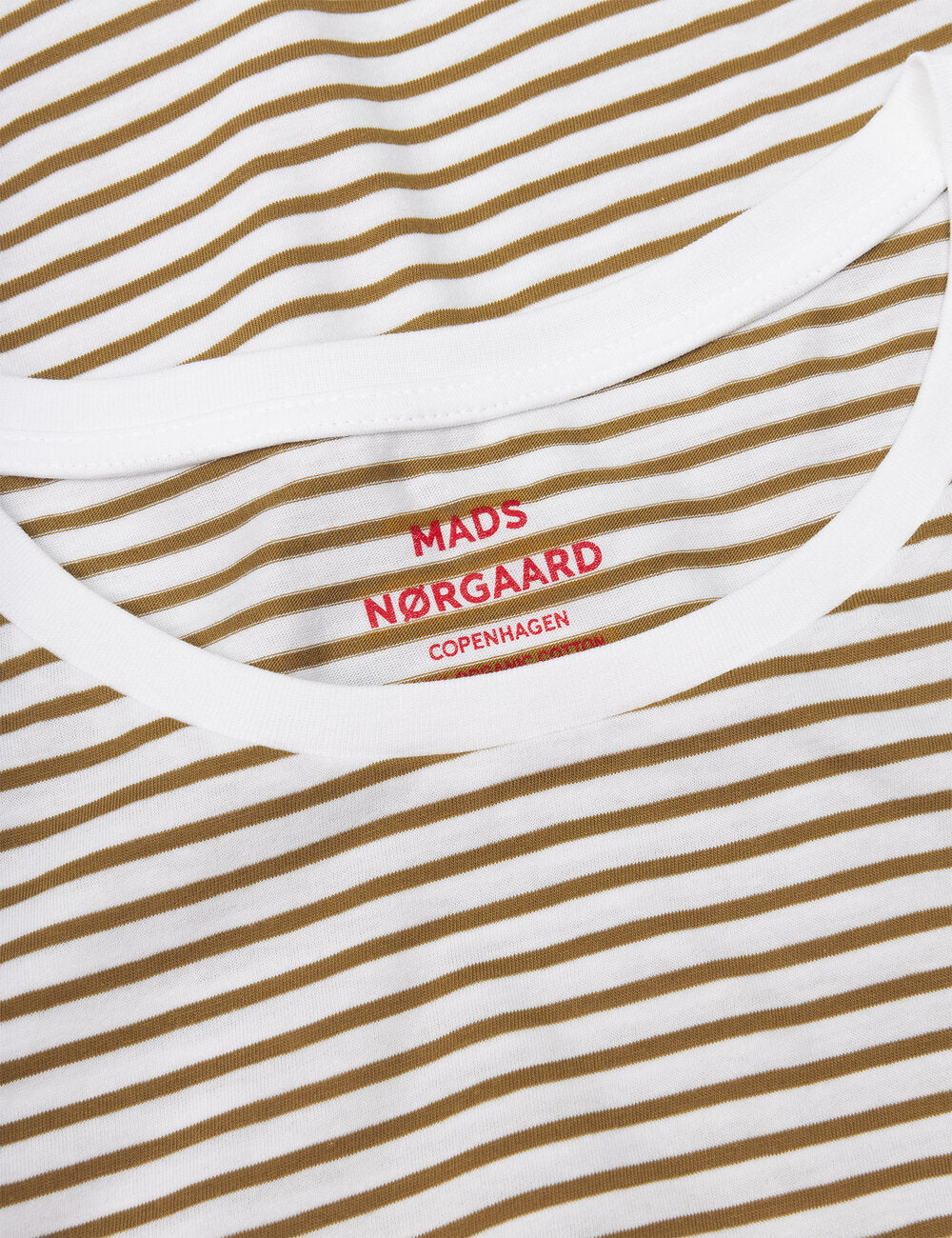 Organic Jersey Stripe Teasy T-shirt - Lizard/brilliant white