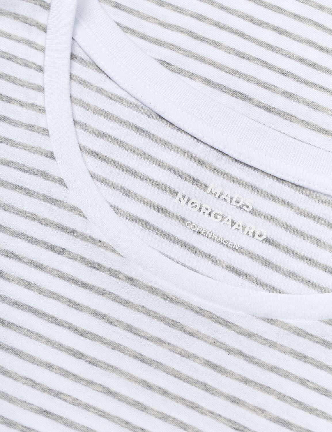 Fine Jersey Stripe Teasy t-shirt - Briliant White/Light Grey