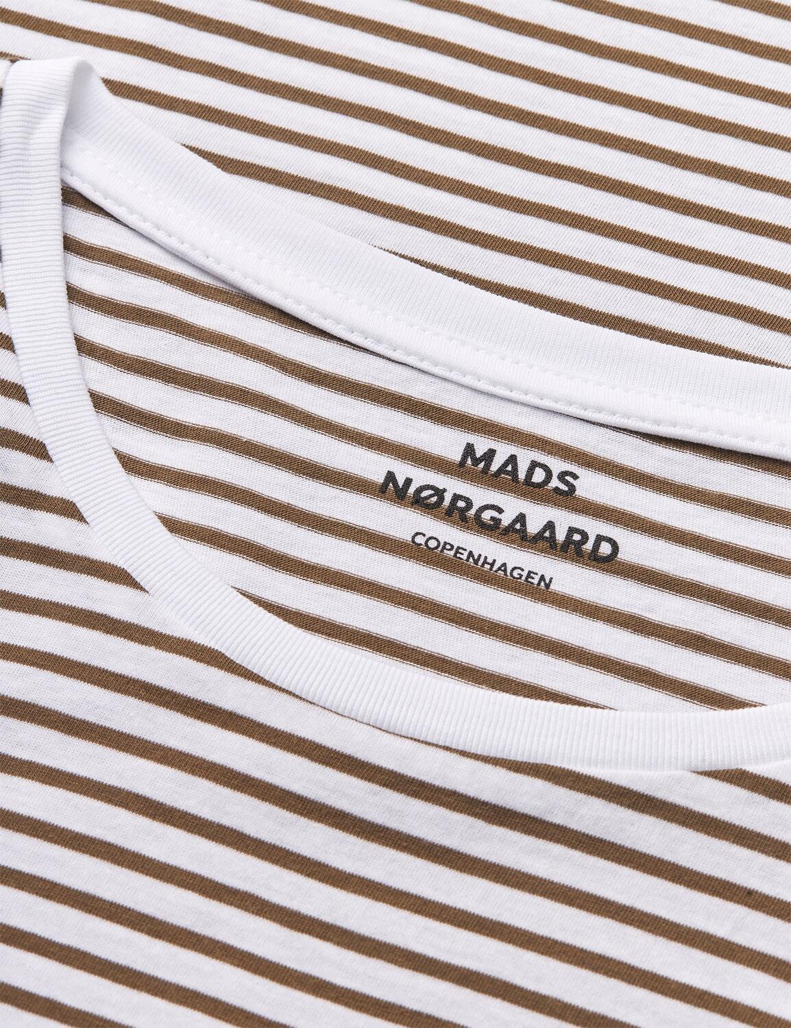 Fine Jersey Stripe Teasy T-shirt - Brilliant White/Tarmac
