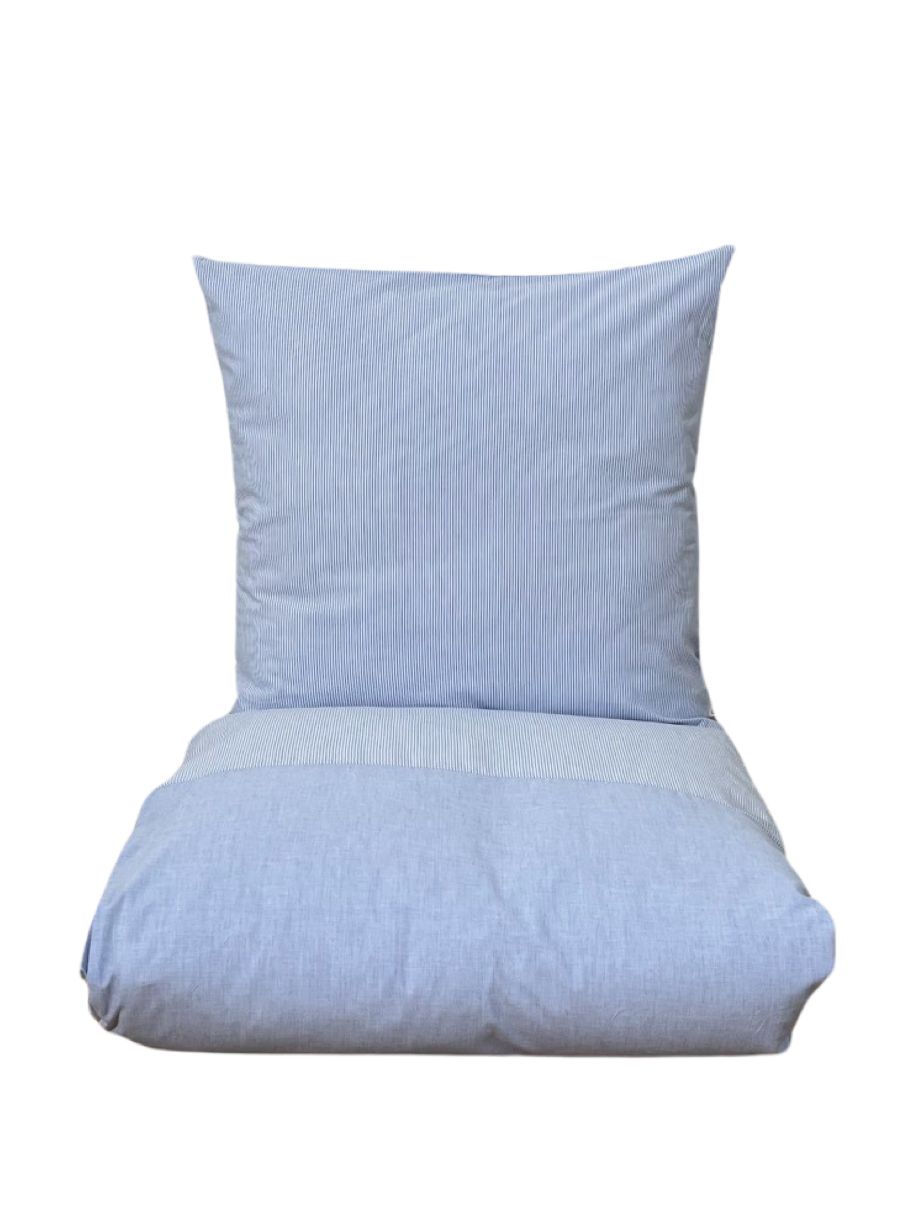 Mini Strib Patchwork sengetøj - blå