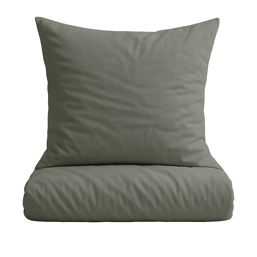 Percale sengetøj, 140x220 cm - Olive