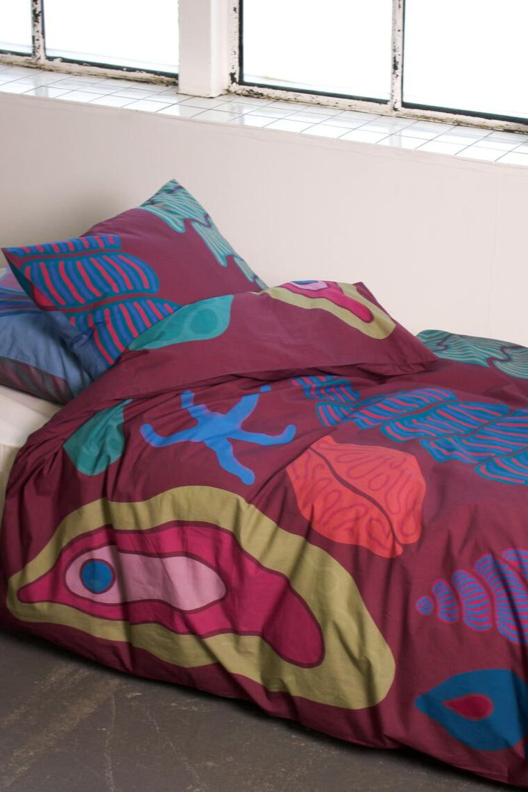 x Some Other Waves percale sengetøj - Bordeaux