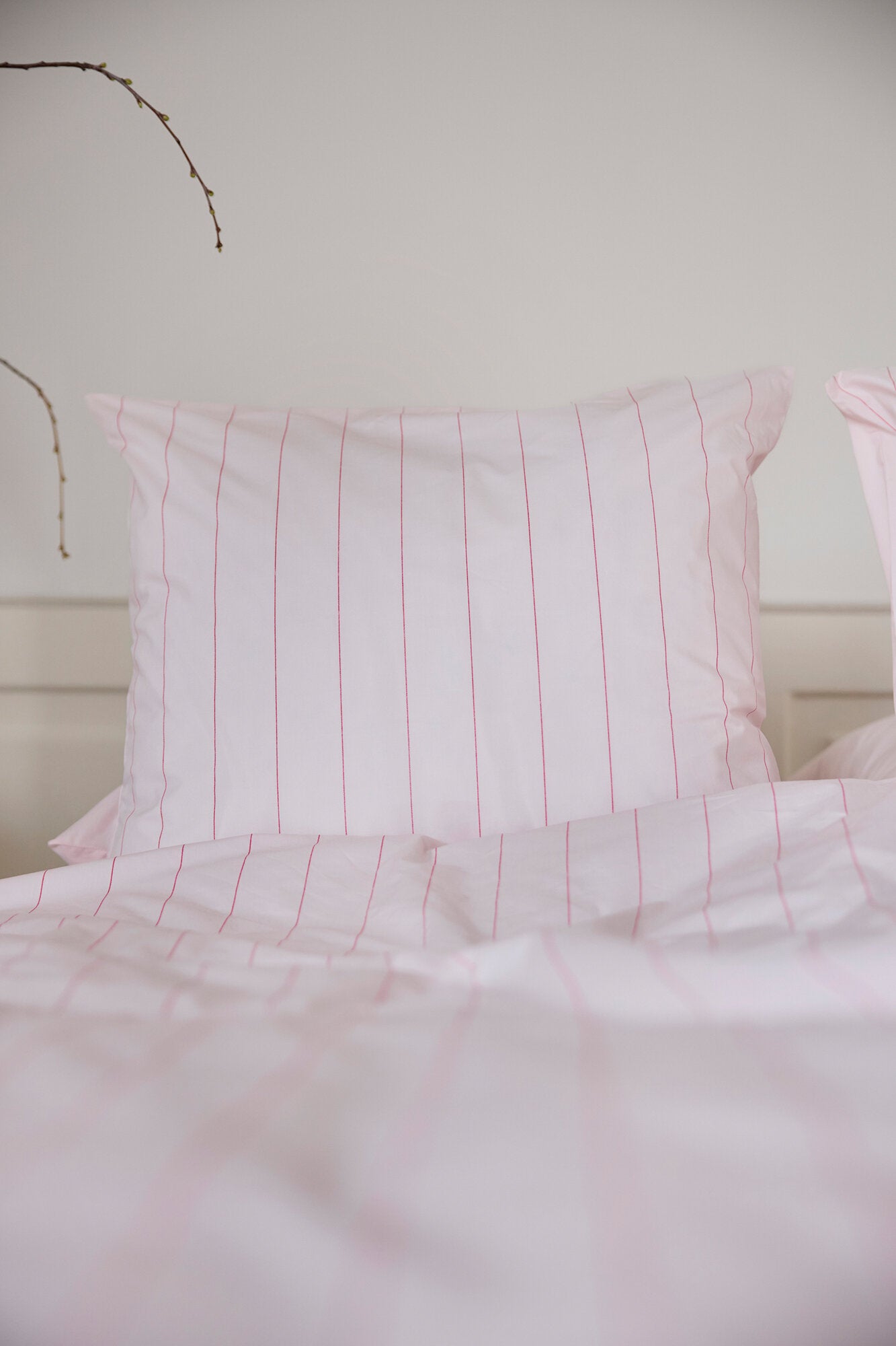 Needle stripe sengesæt – Rosa