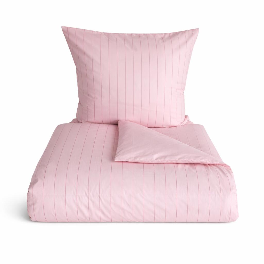 Needle stripe sengesæt – Rosa