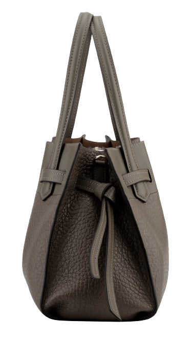 Blossom lædertaske, mellem – Taupe