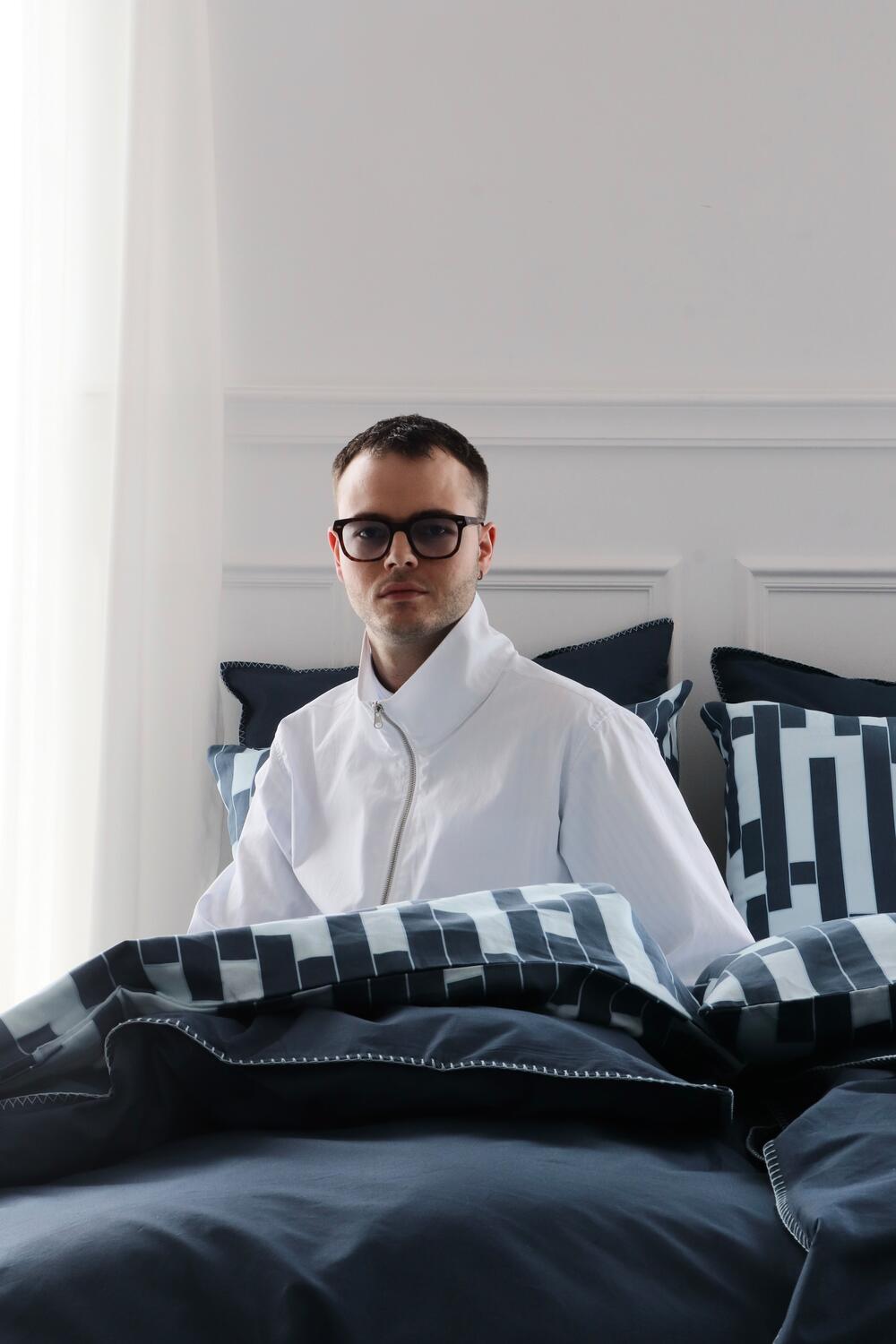 x Mads Barfod Edge sengesæt - mørkeblå