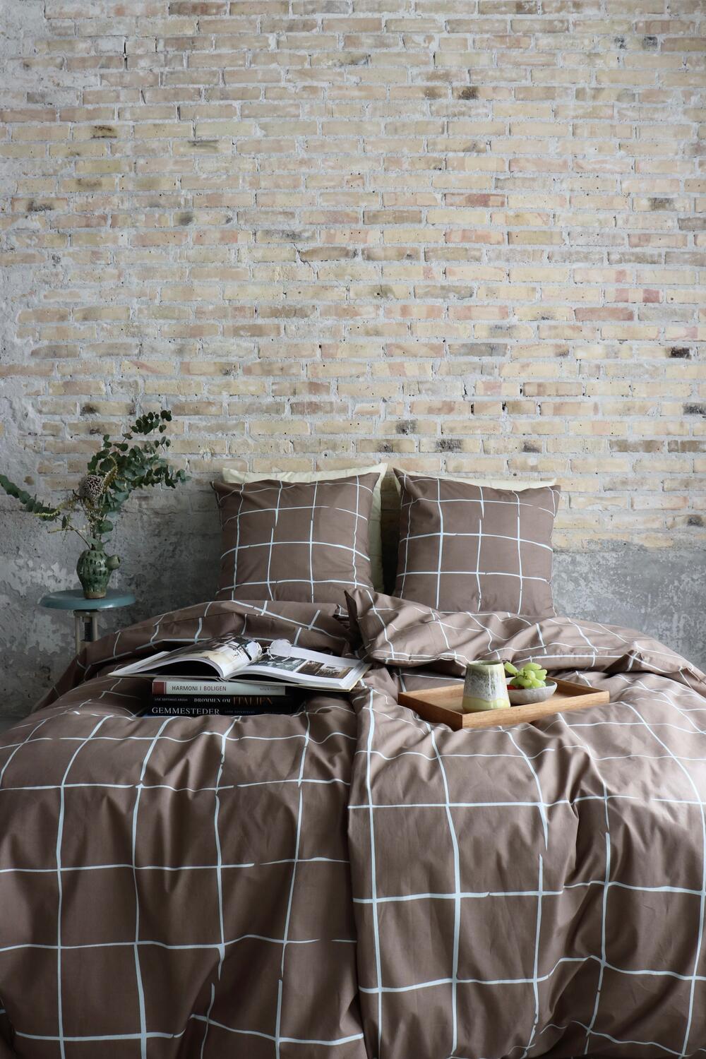 x Mads Barfod Wave Grid sengesæt - brun