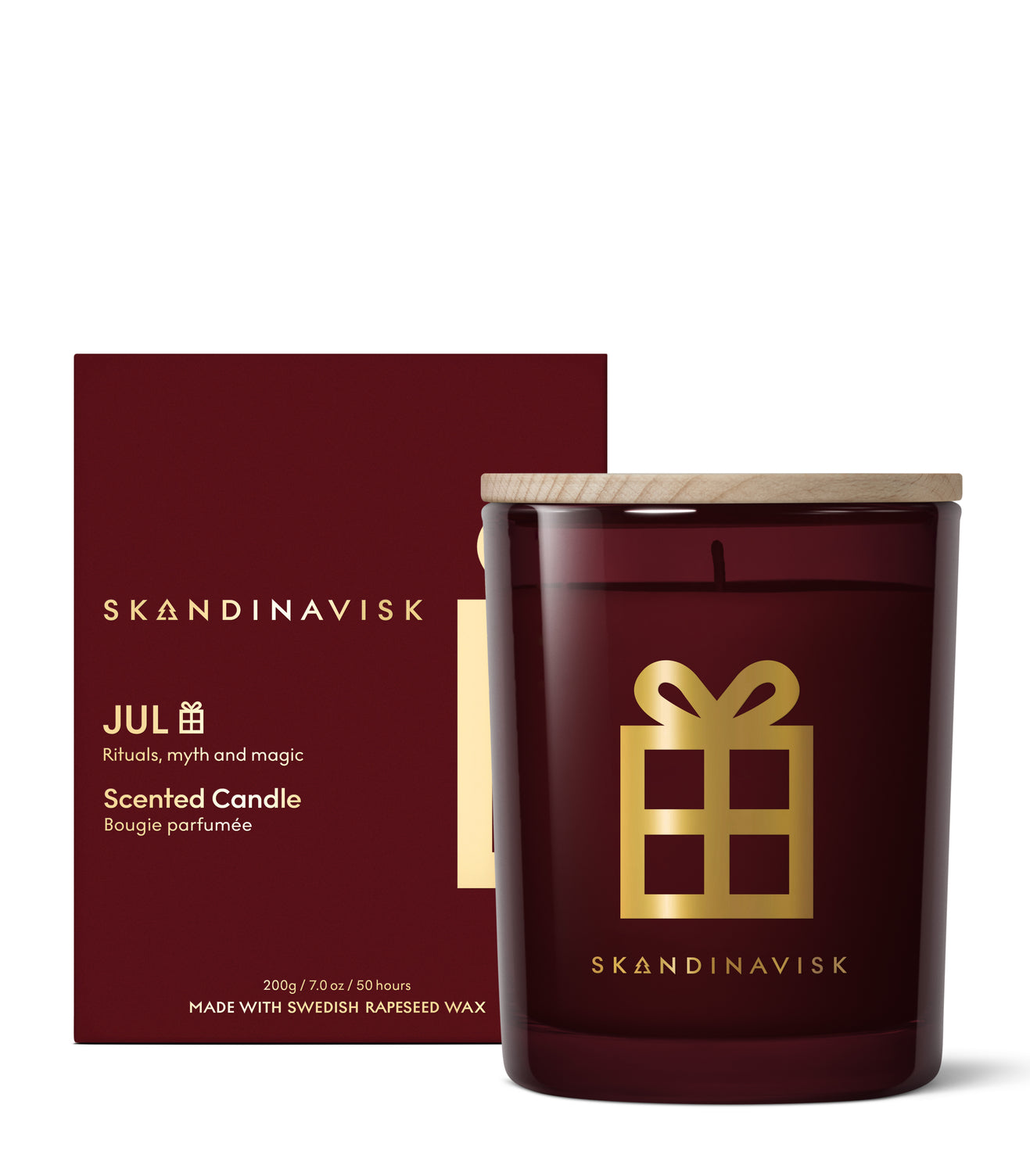 Skandinavisk Jul duftlys, 200 g – Merlot Red