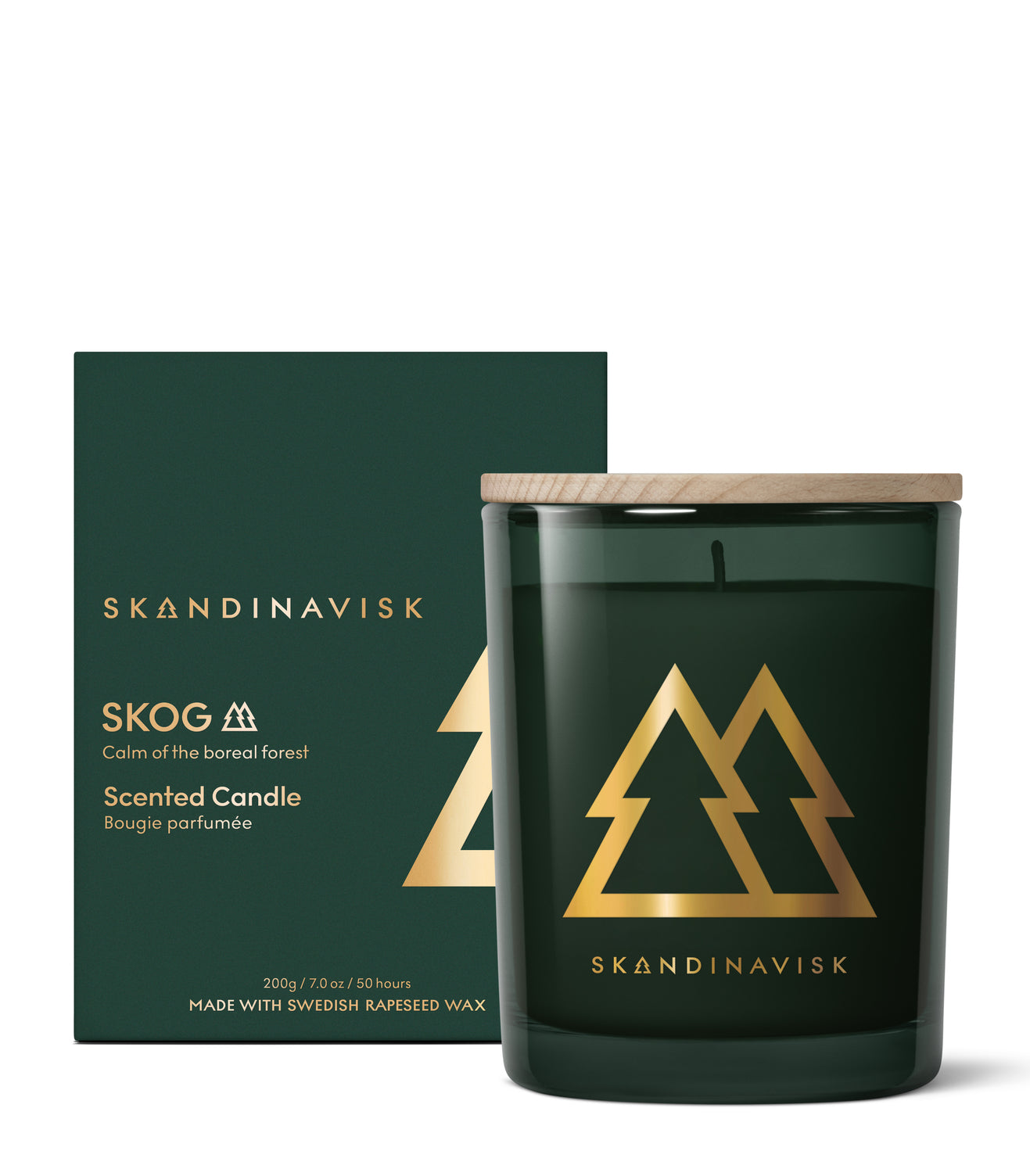 Skog guldfarvet duftlys - Forest Green
