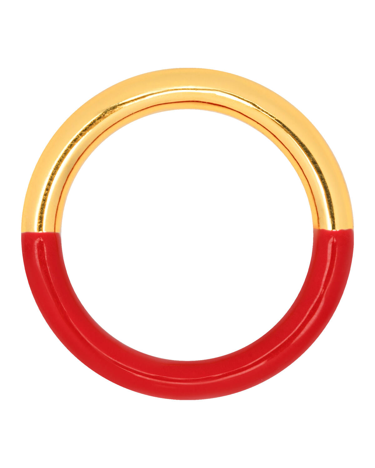 Double Color ring - forgyldt/Passion Red