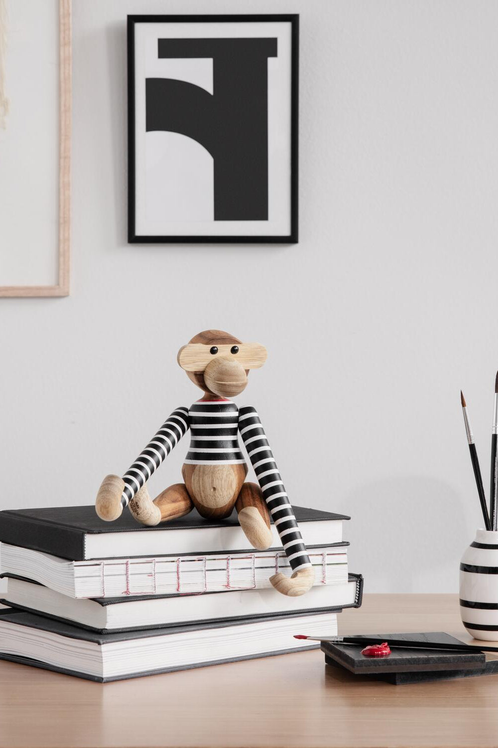 Kay Bojesen x Nørgaard abe, stor - sort/hvid