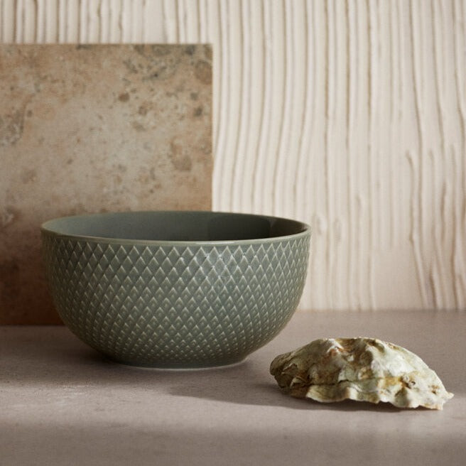 Rhombe Earth Skål, moss - Ø13 cm.