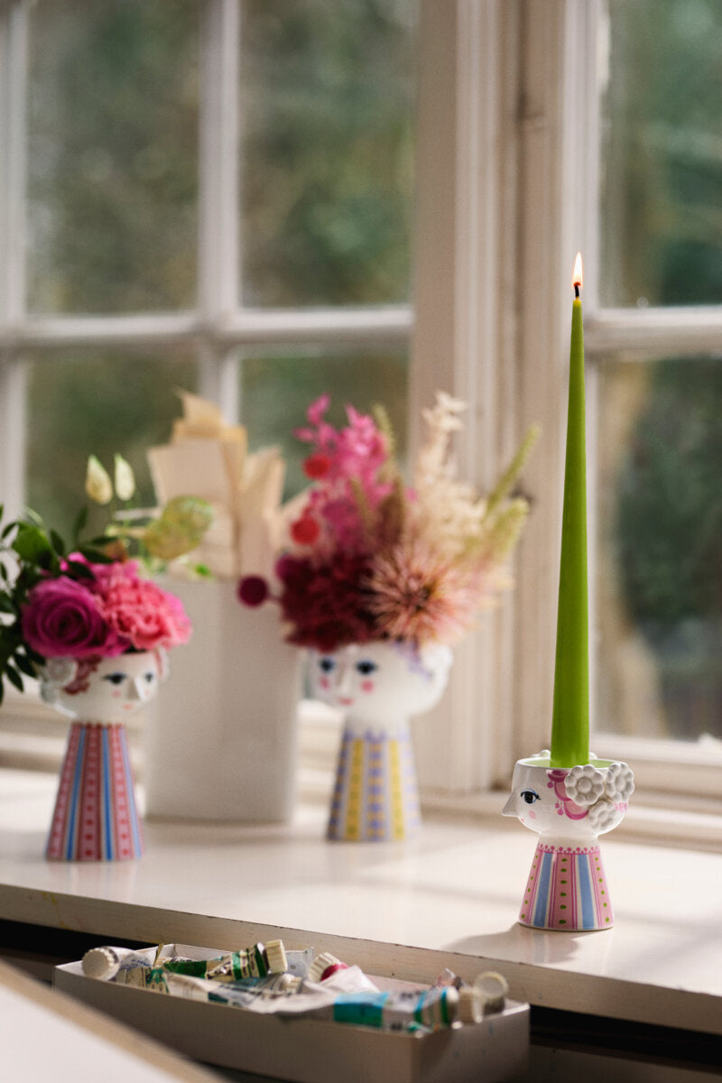 Eva Lysestage, pink - H9.5 cm.