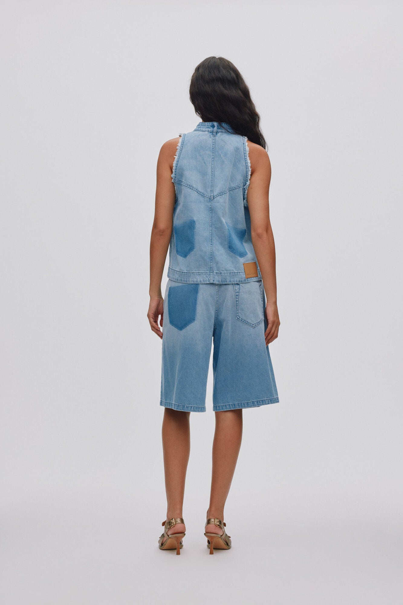 Faya Halter top - Light Washed Denim