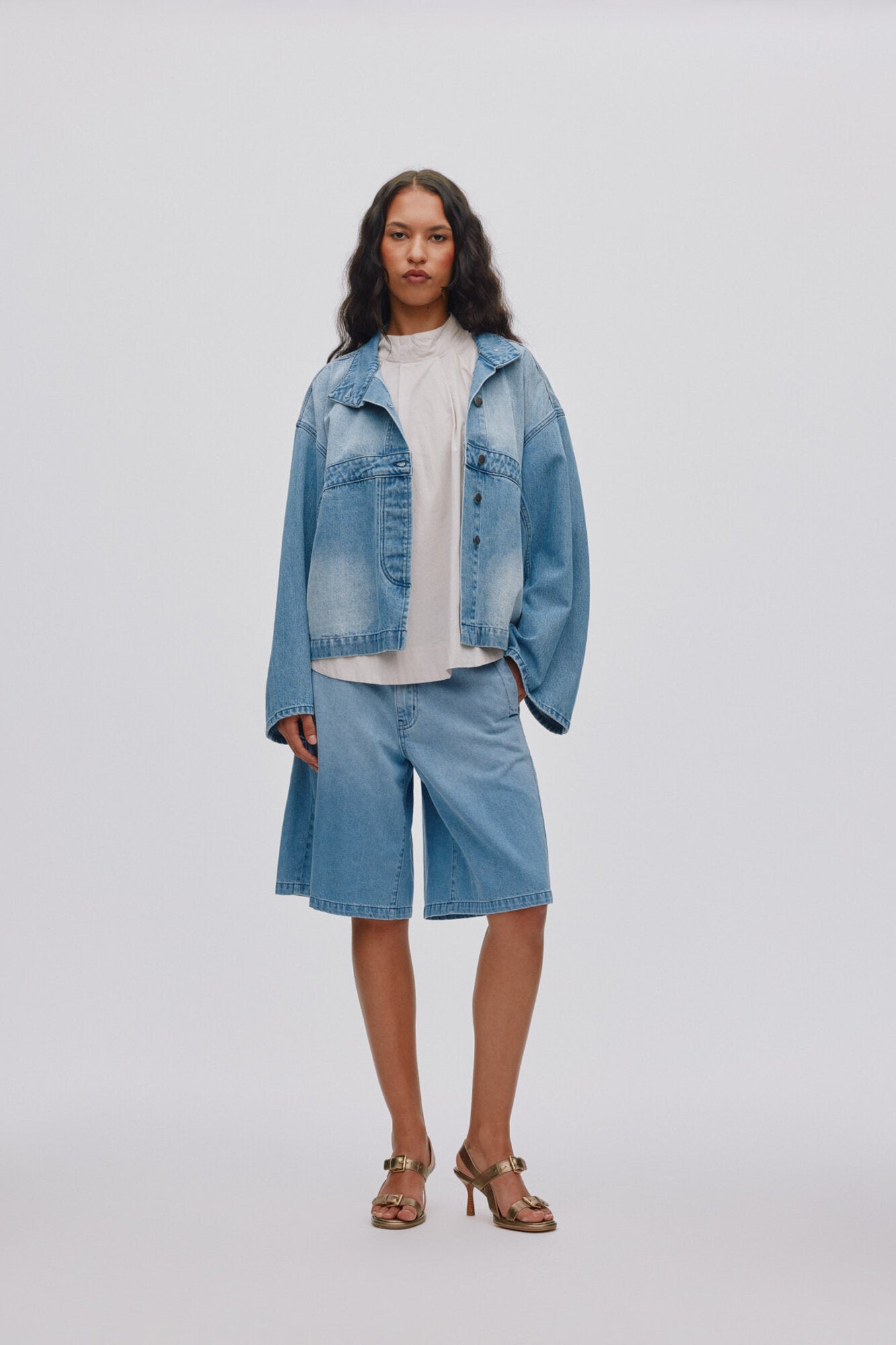 Donela denimjakke - Light Washed Denim