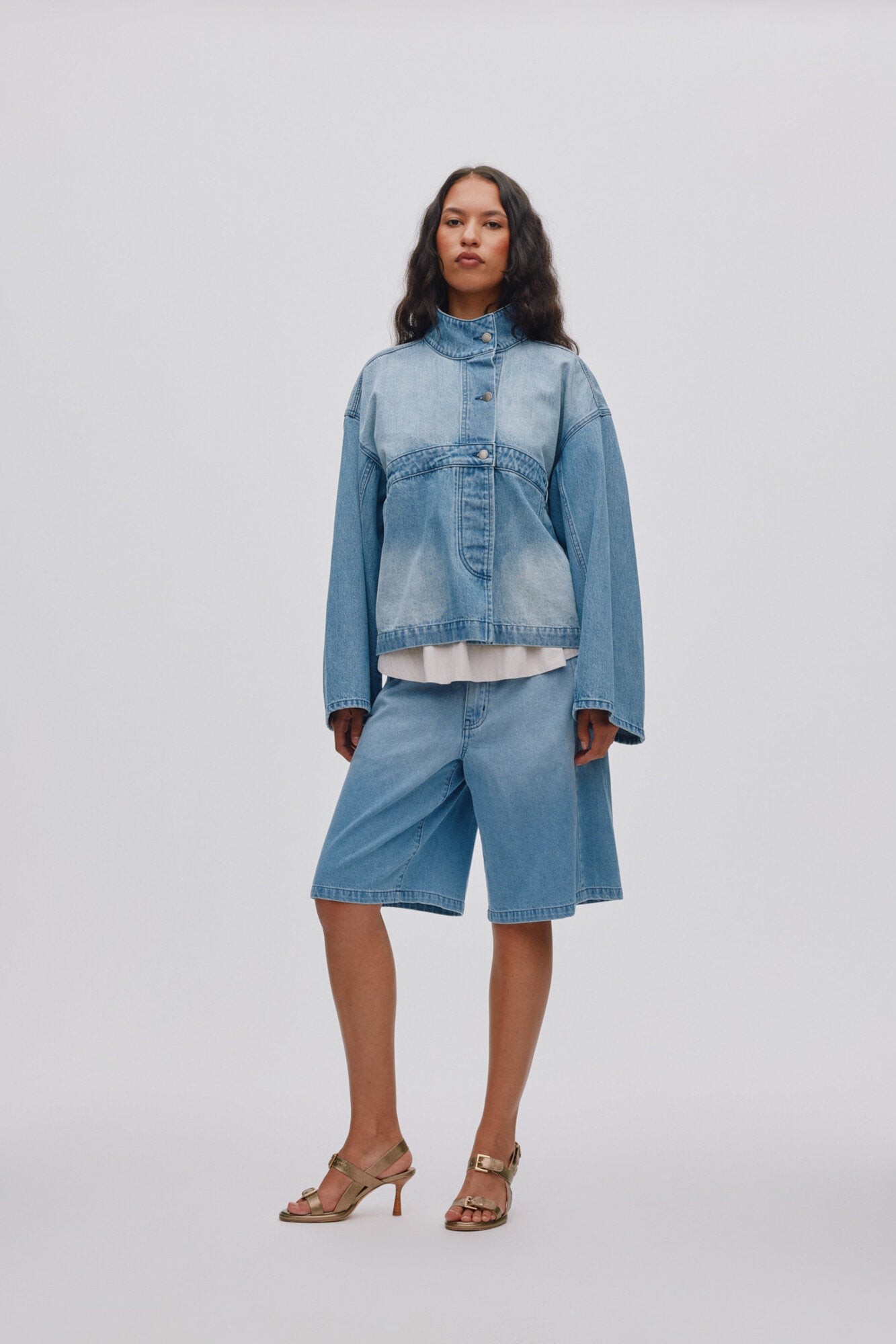 Raha Wide shorts - Light Washed Denim