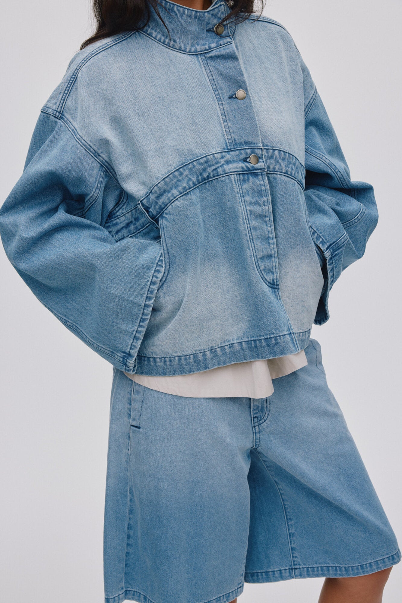 Donela denimjakke - Light Washed Denim