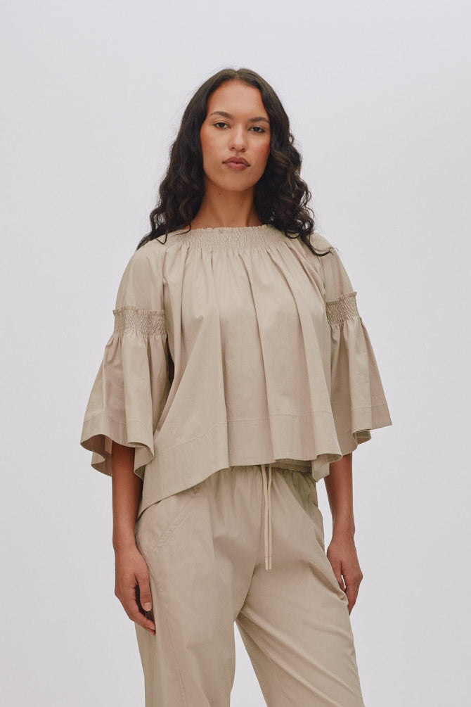 Efil Papery Frill Sleeve bluse - Sidiment