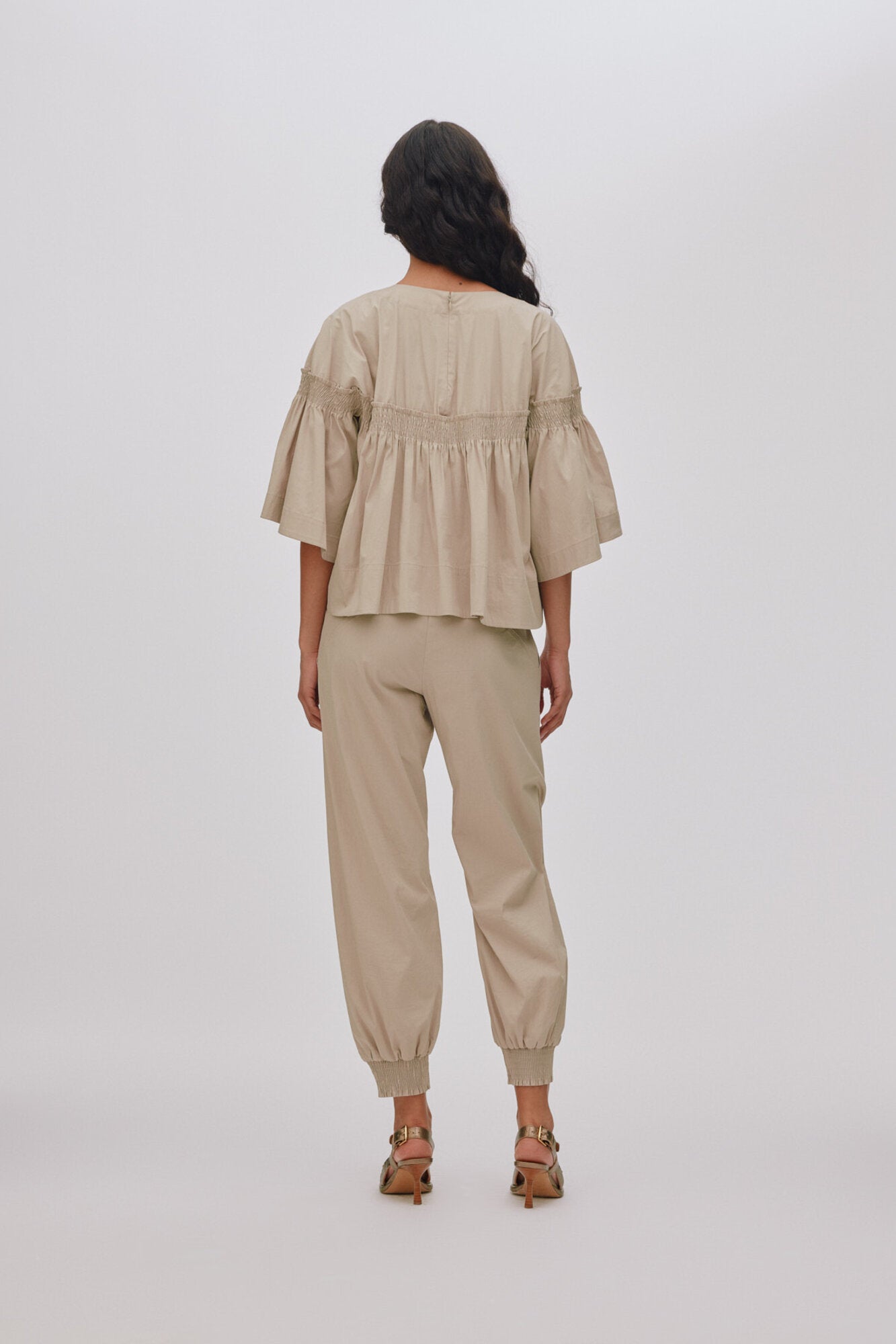 Efil Papery Frill Sleeve bluse - Sidiment