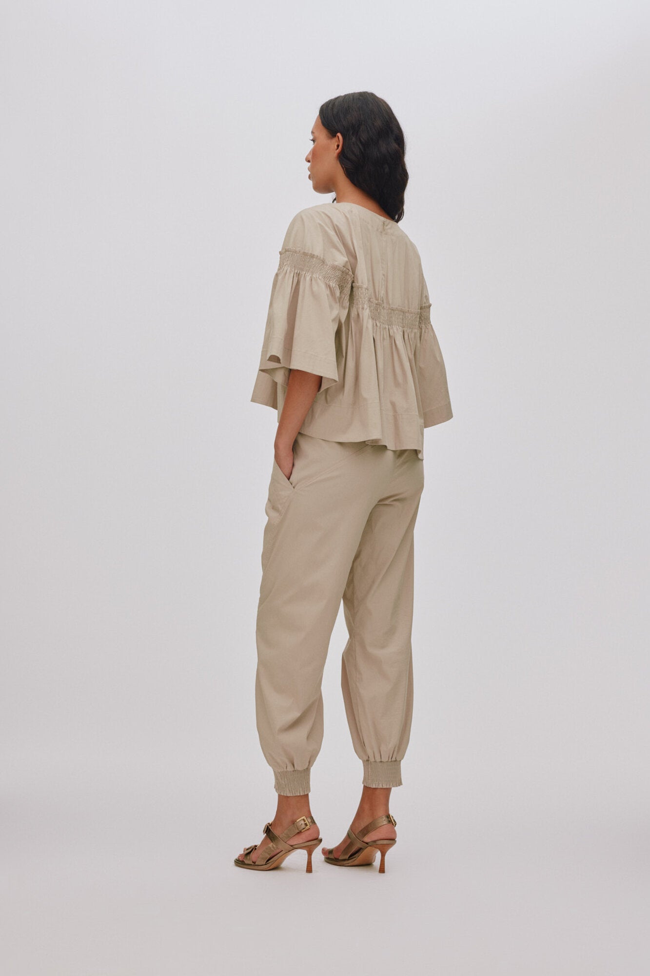 Efil Papery Frill Sleeve bluse - Sidiment