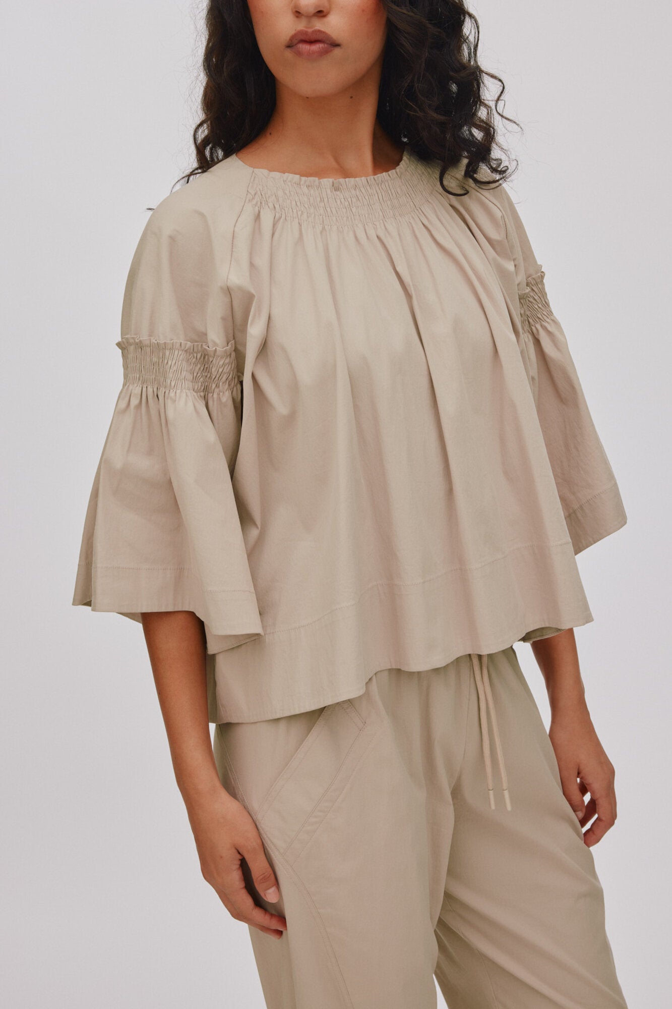 Efil Papery Frill Sleeve bluse - Sidiment
