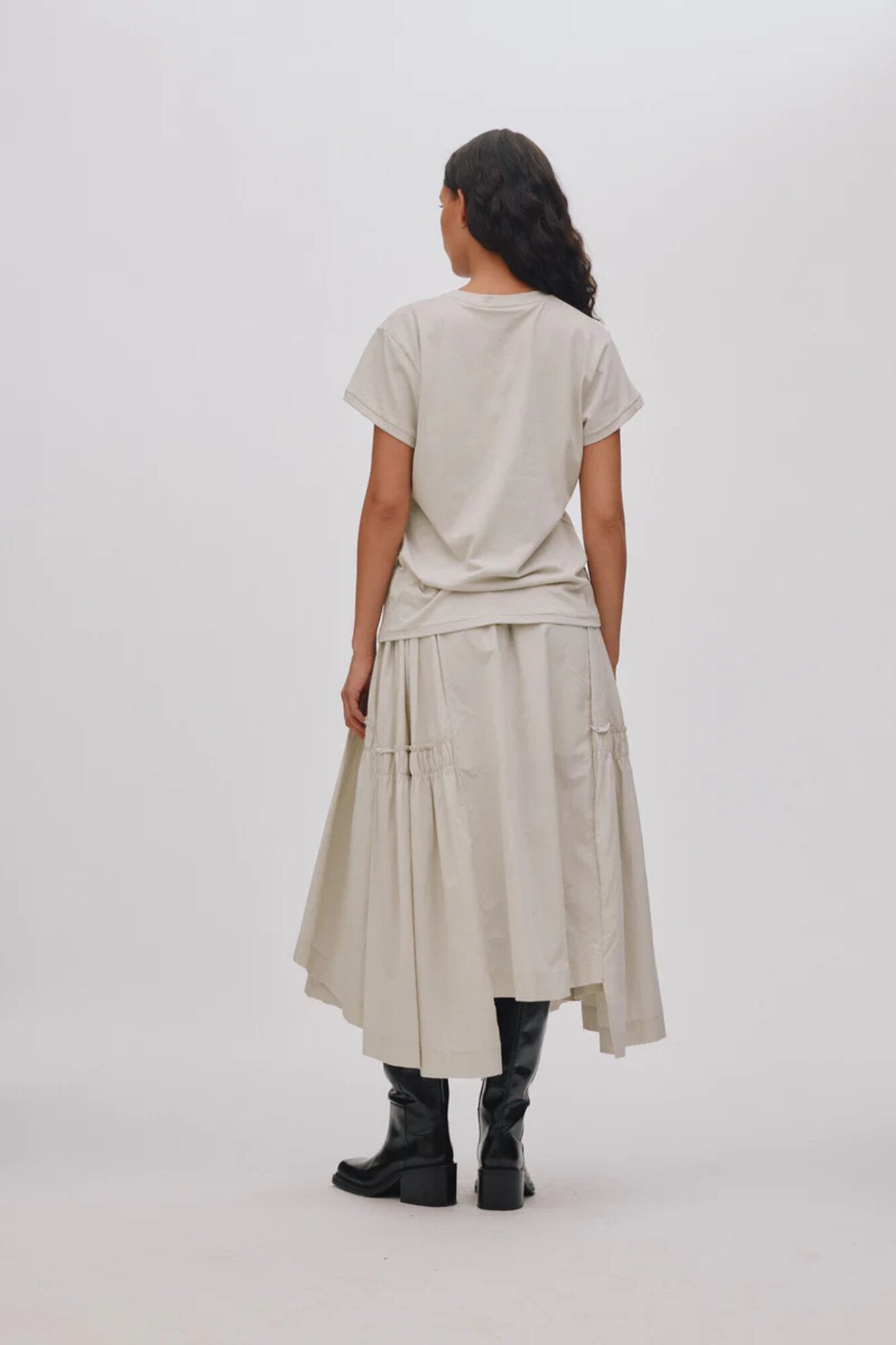 Brigida Poplin Full nederdel - Clay