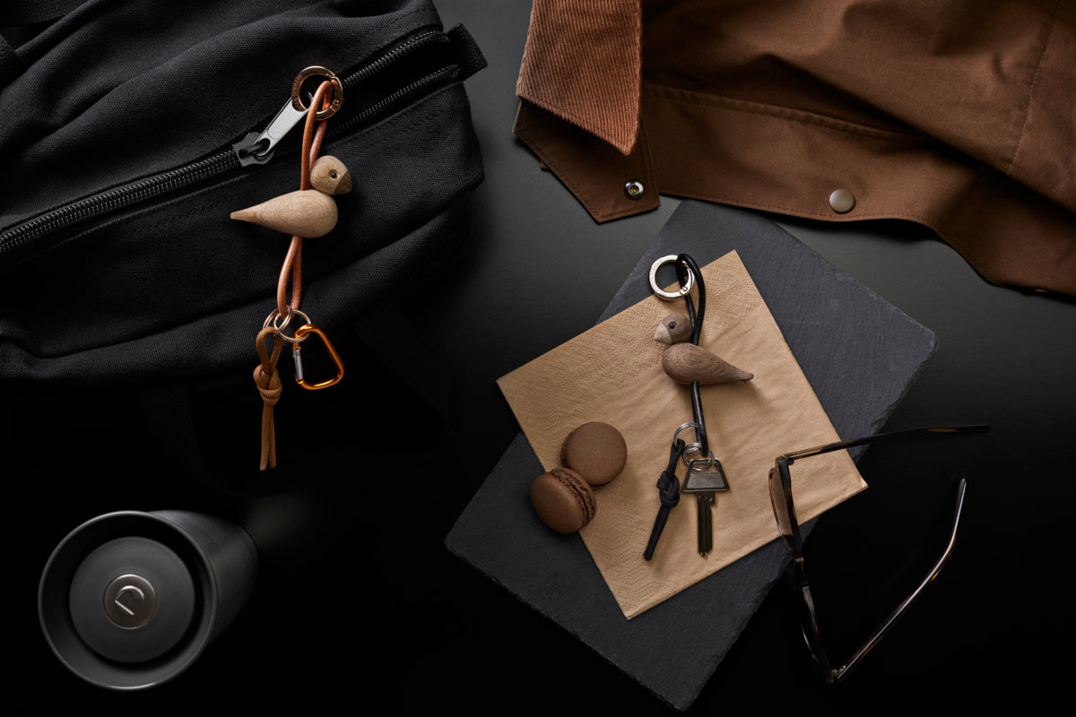 Fugl nøglering - sølvfarvet/røget eg