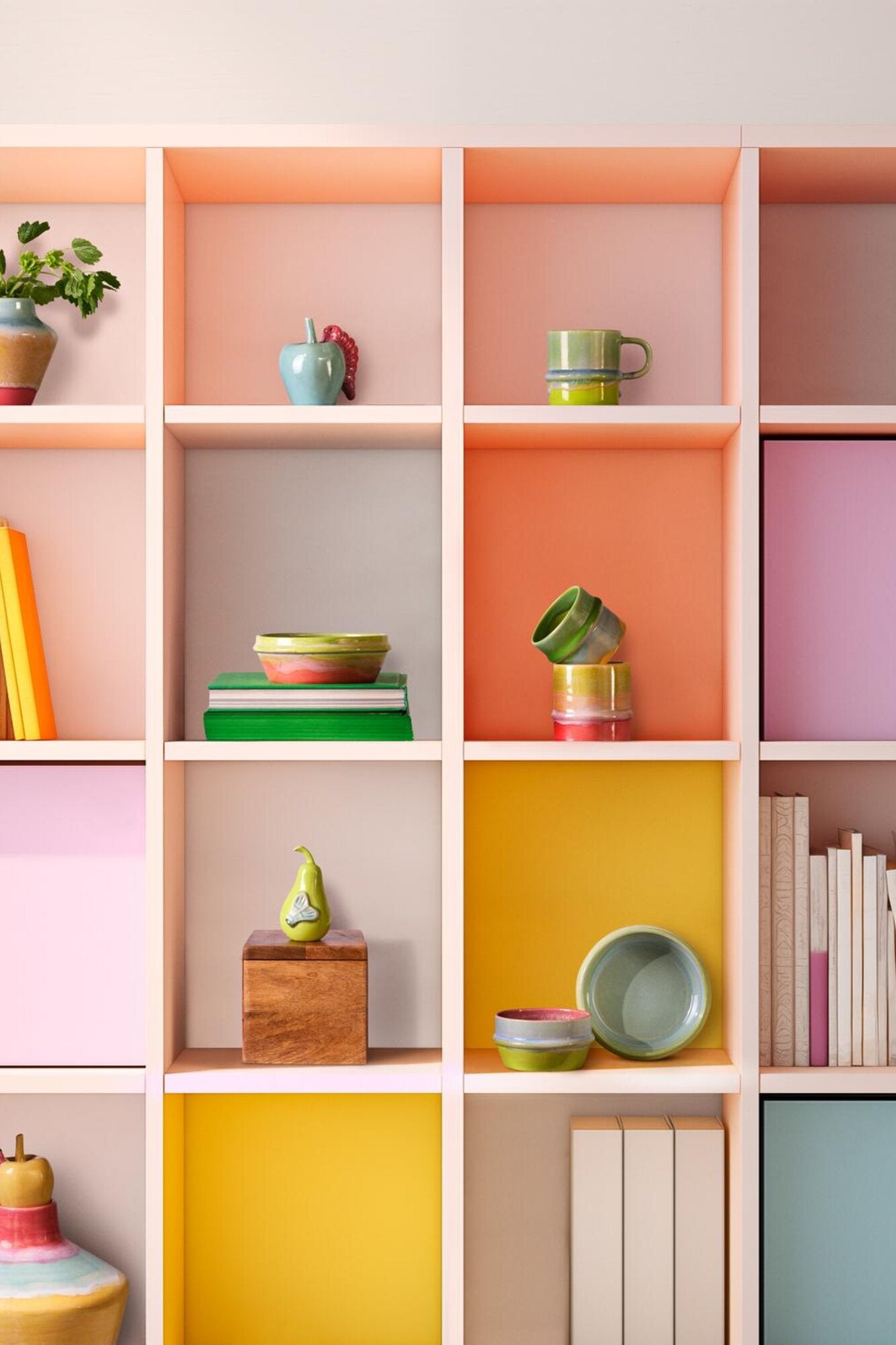 Poppery skål, pink/mint/apple green - Ø:12 cm