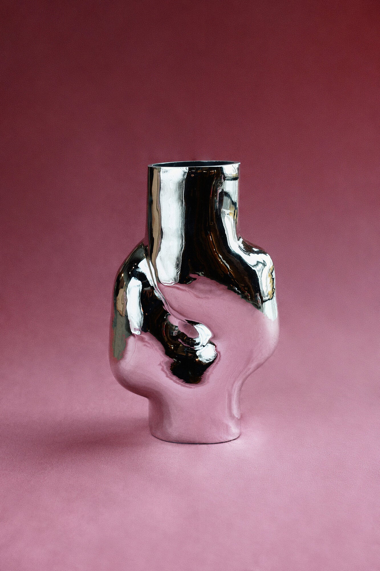 Gleam glas vase, chrome - H32,5 cm