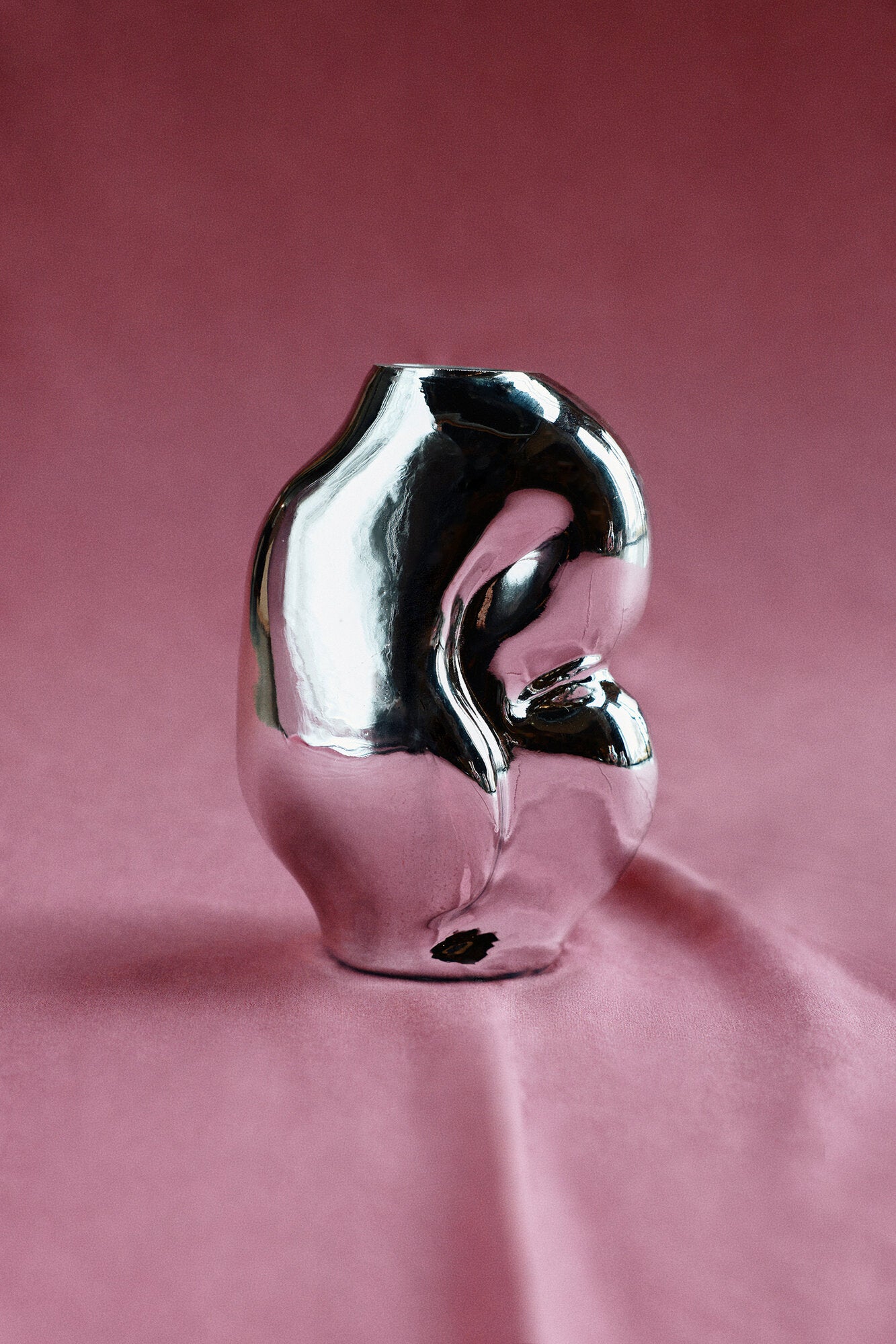 Gleam glas vase, chrome - H18 cm