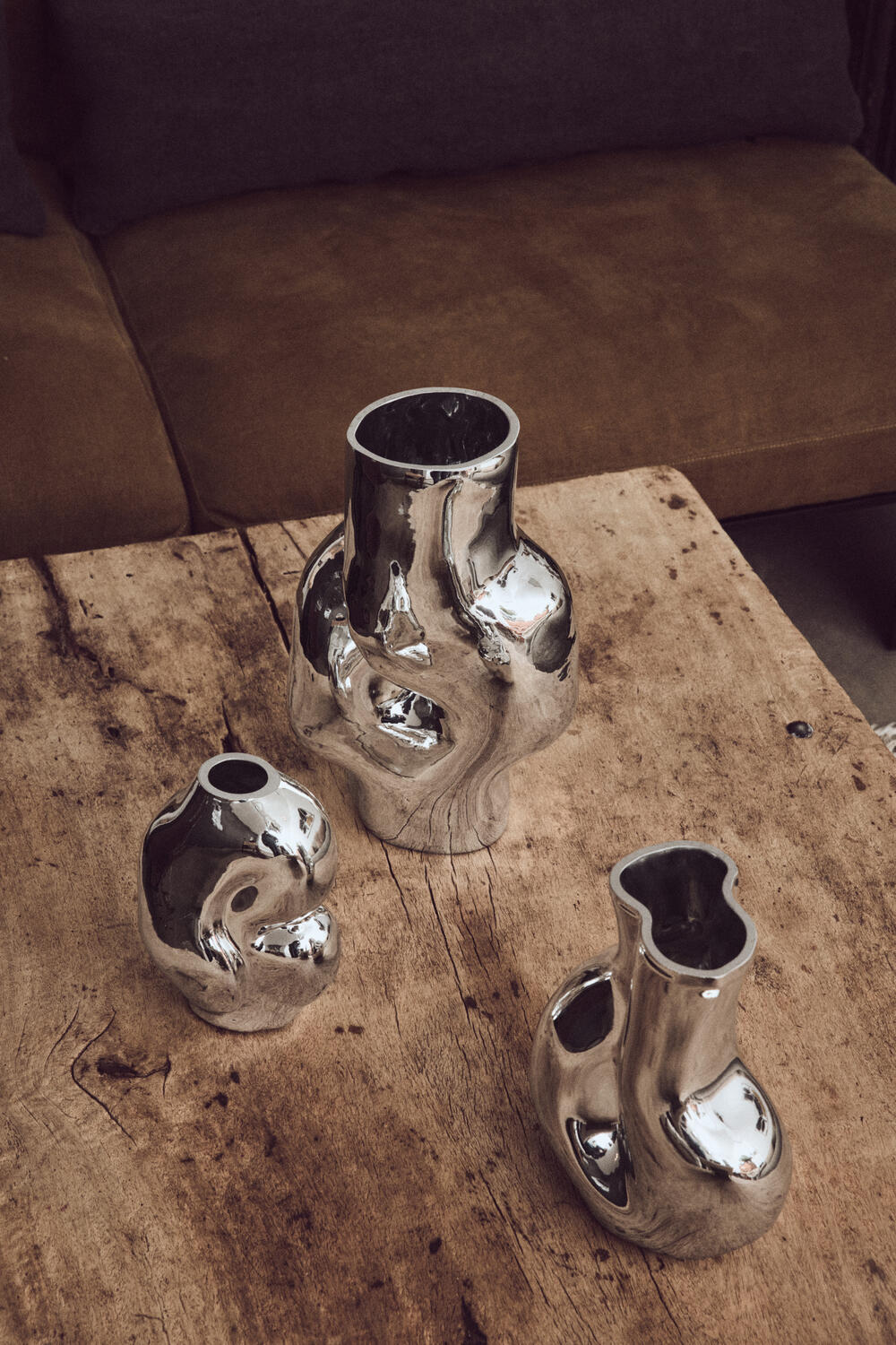 Gleam glas vase, chrome - H32,5 cm