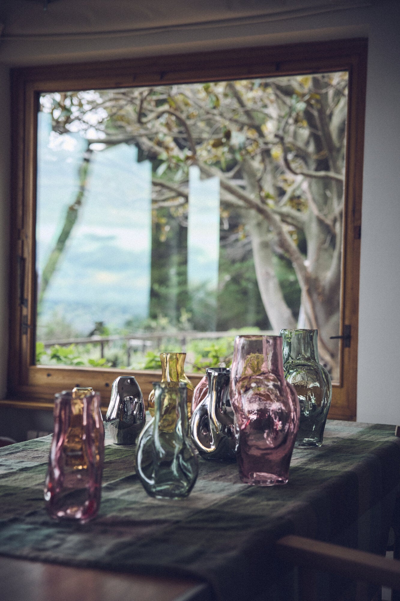 Gleam glas vase, chrome - H22 cm