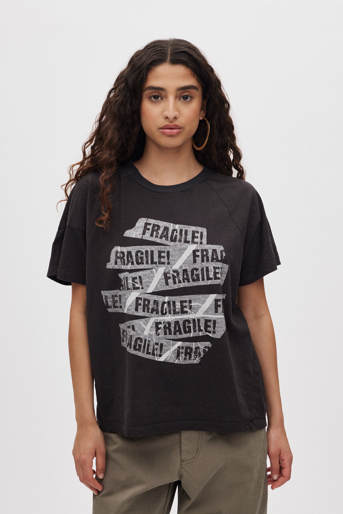 Ary fragile boxy t-shirt - Faded Black