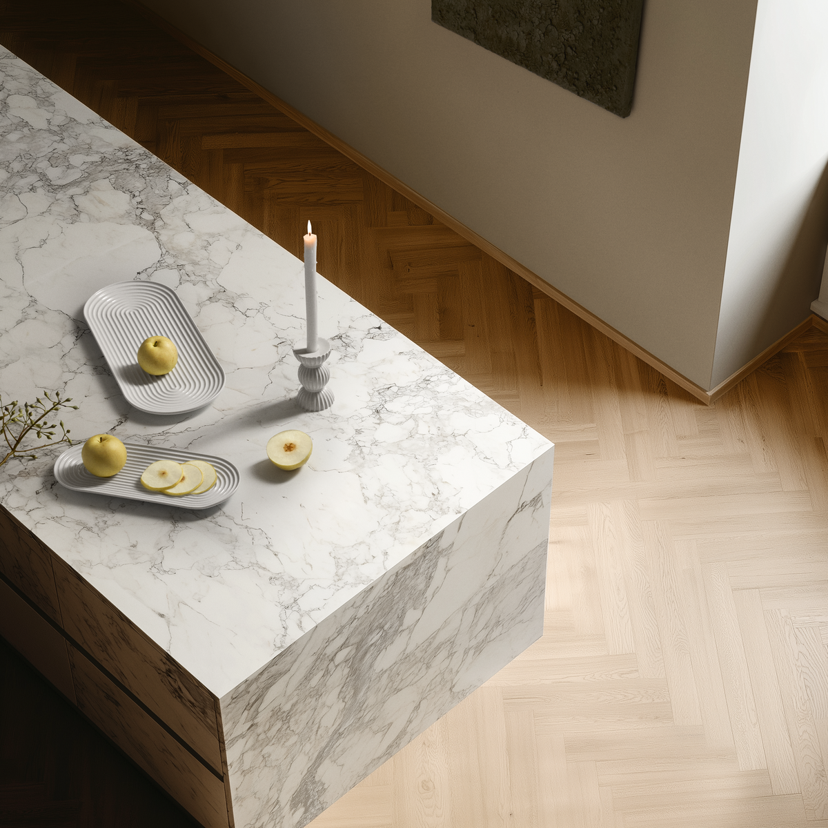 Tura Ovalt serveringsfad/vægdekoration - L34 cm