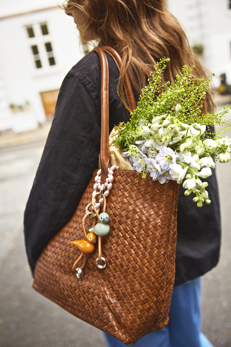 Fugl Sølvtonet nøglering - grøn