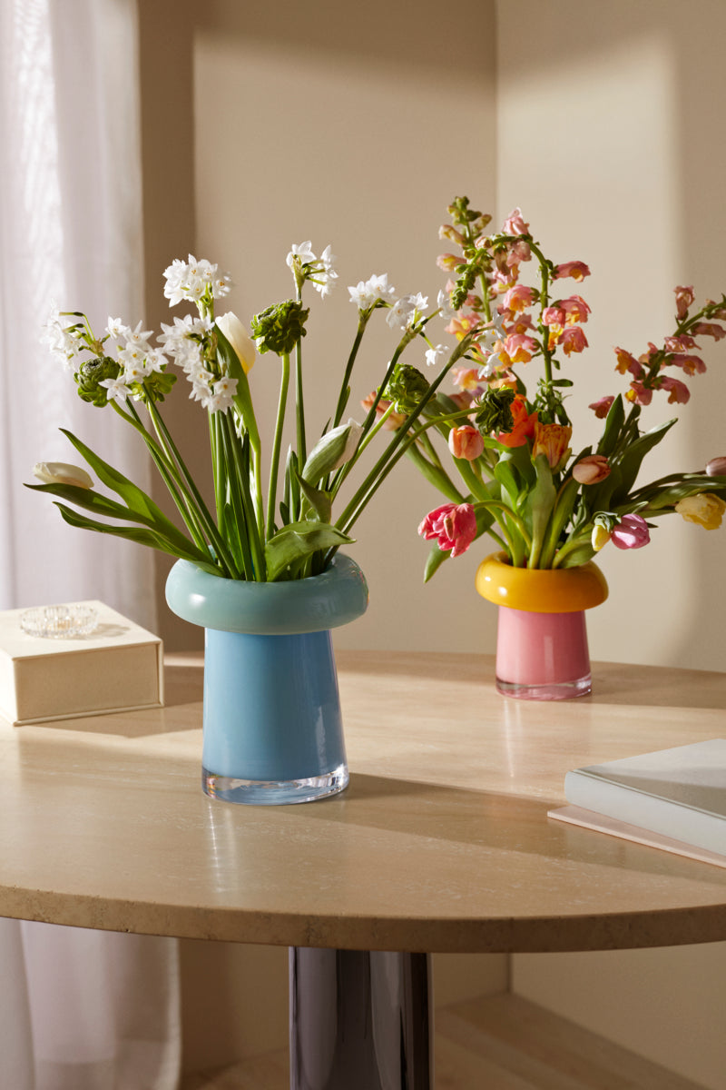 Soma vase, H16,5 cm - pink/orange