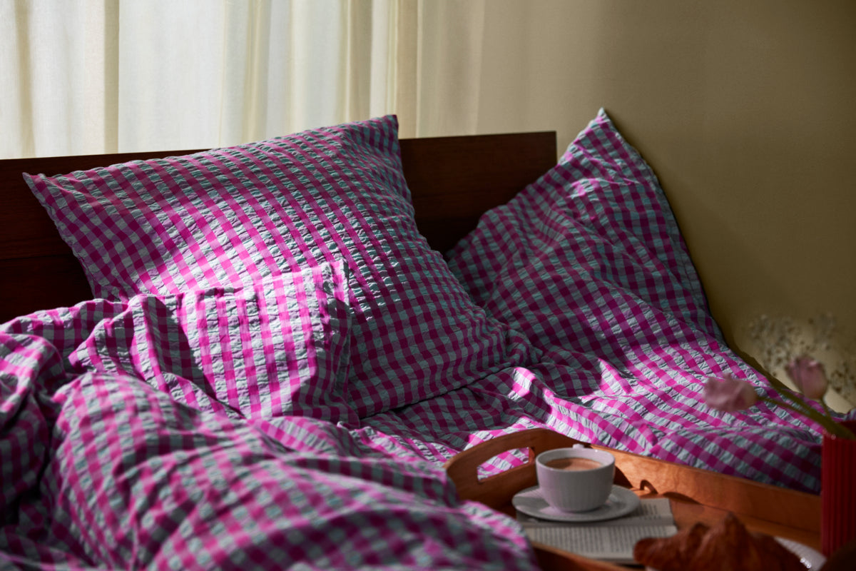 Bæk&Bølge sengetøj - Fuchsia/Mint