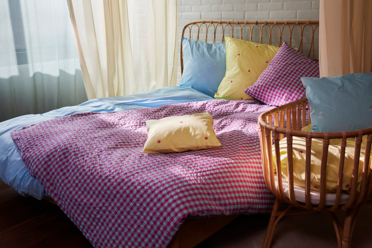 Bæk&Bølge sengetøj - Fuchsia/Mint