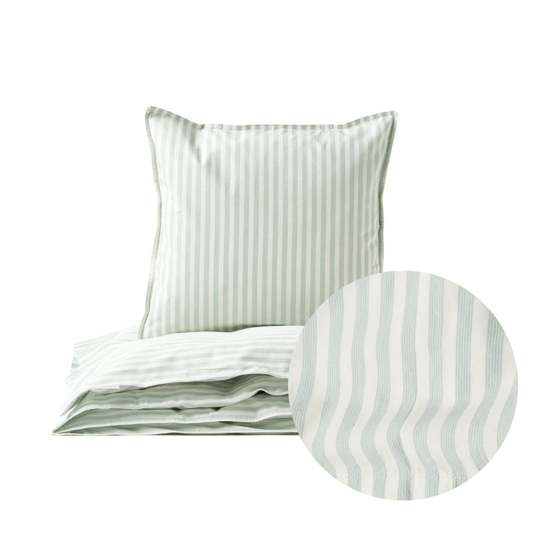 Percale sengesæt - Soft Mint Stripe