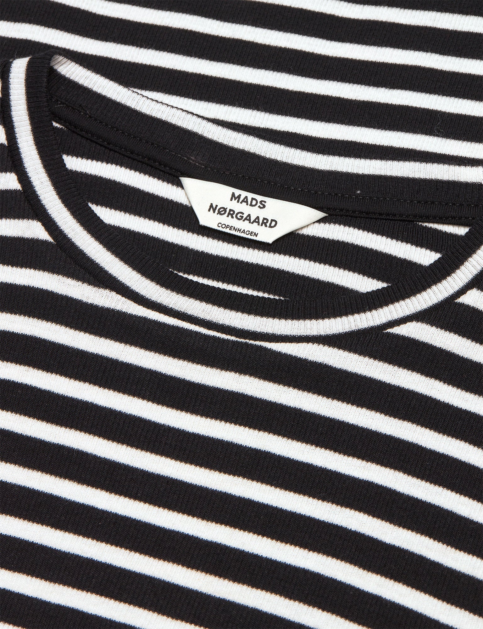 2X2 Cotton Stripe Tuba langærmet t-shirt - Black/White Alyssum