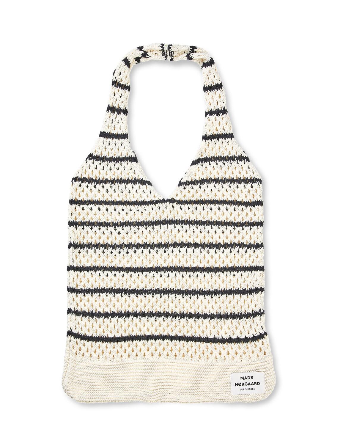Beach Belly strikket taske - Vanilla Ice/Black