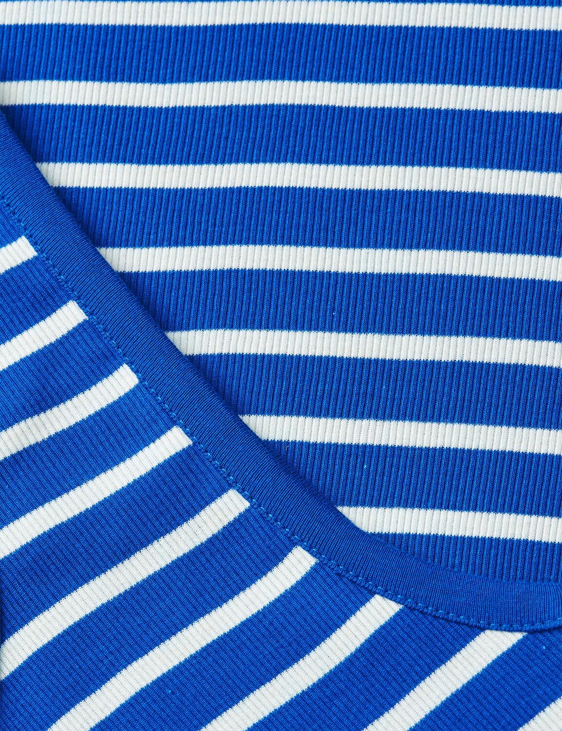 2X2 Cotton Stripe Amour Tank Top - Surf The Web/Vanilla Ice