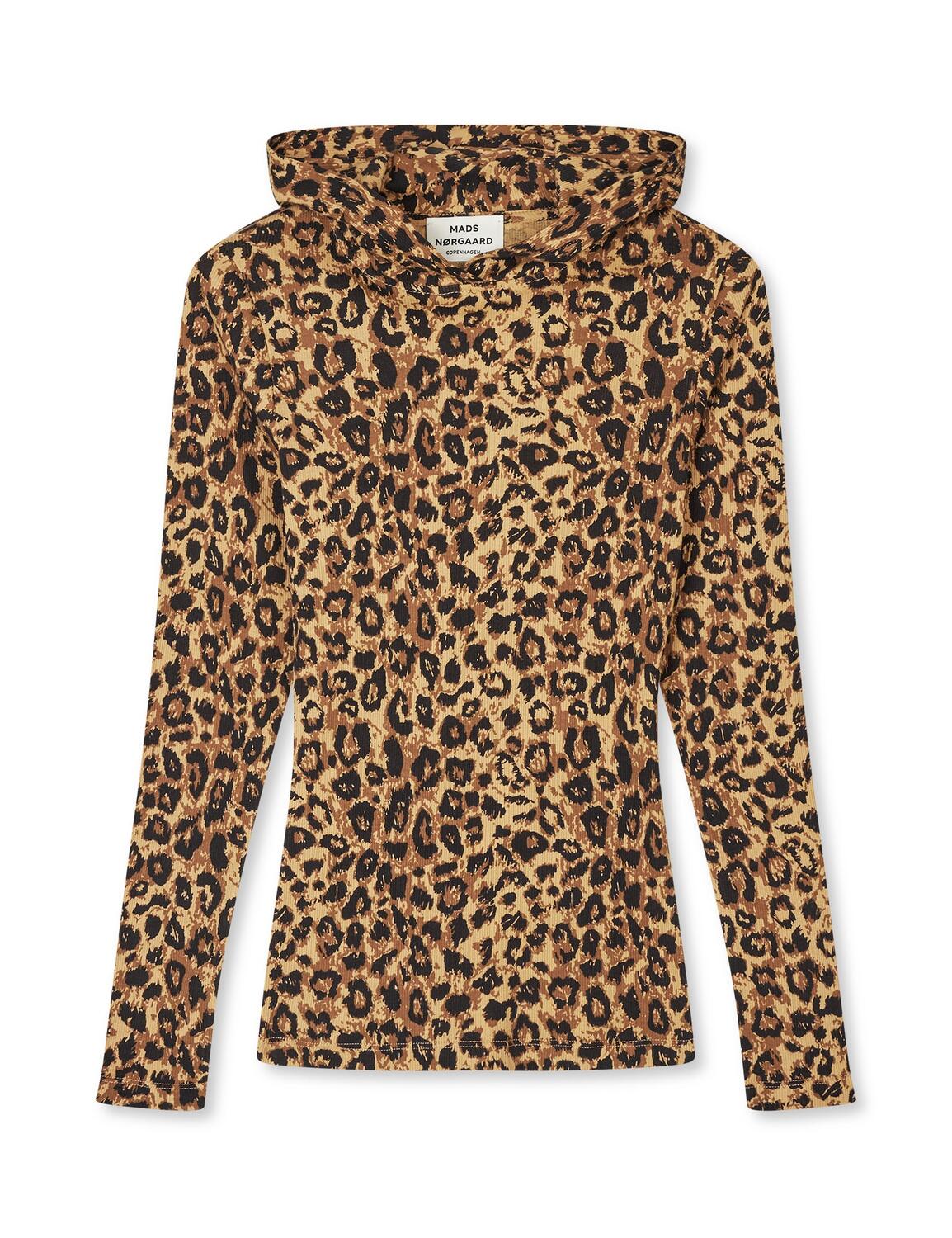 2X2 Cotton Tilla Hood langærmet t-shirt - Leopard Aop/Black