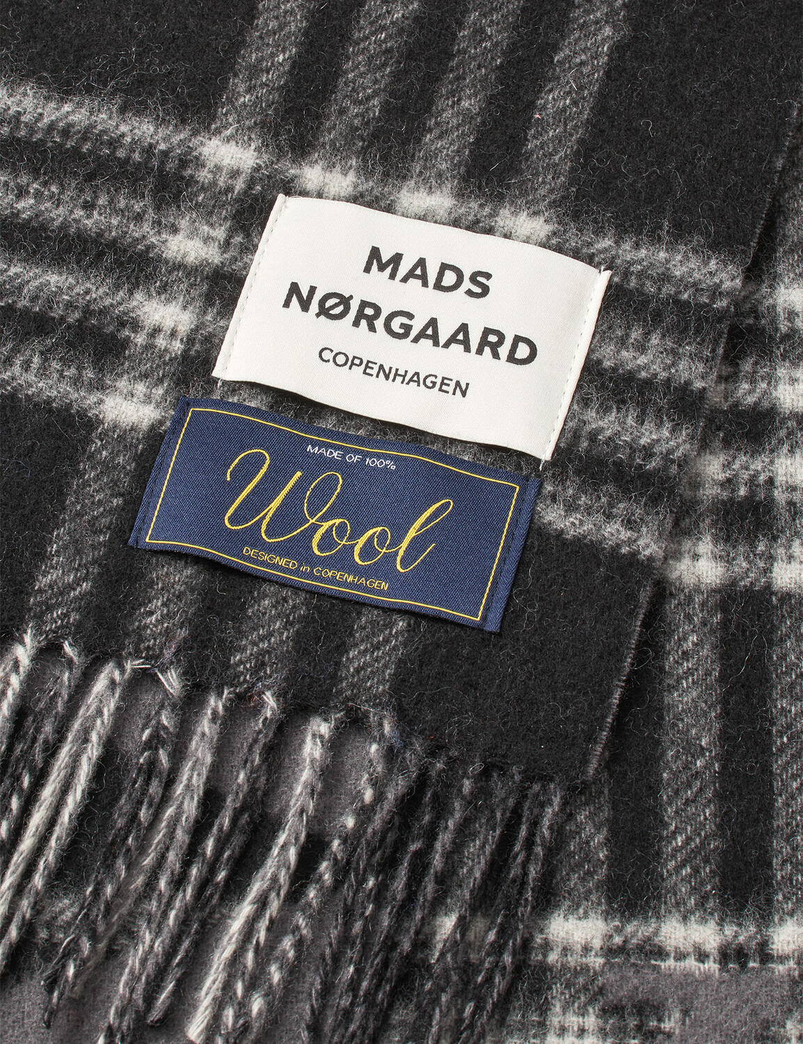 Woven Wool Logo tørklæde - Black/Vanilla Ice